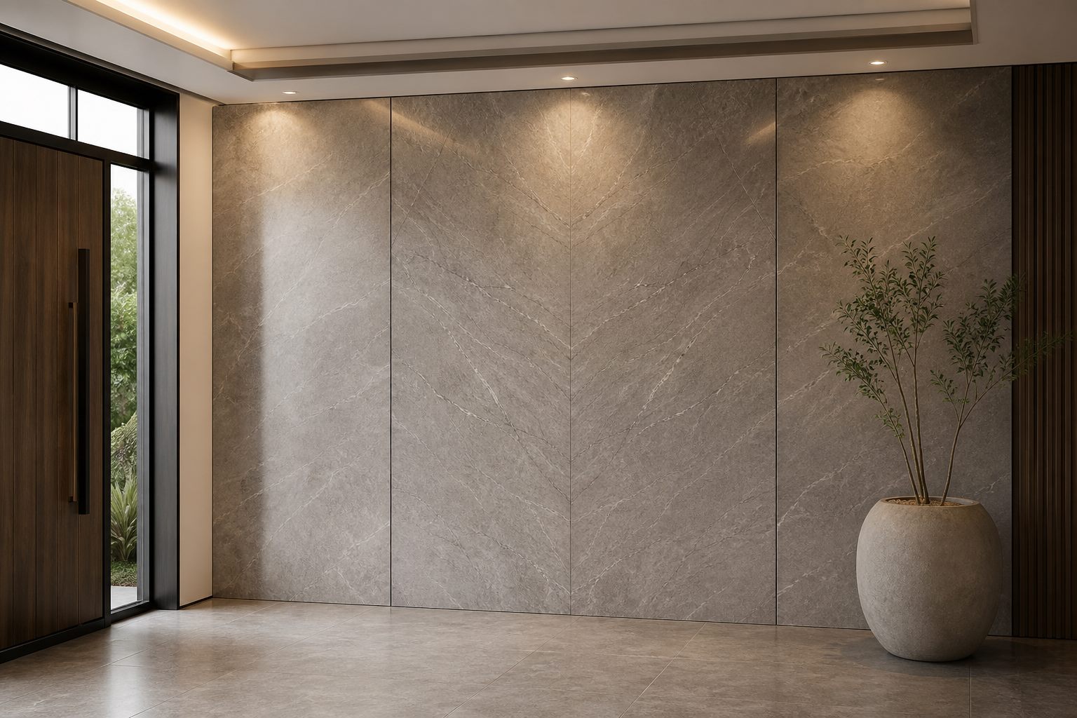 Sunny Grey — Large-format wall cladding
