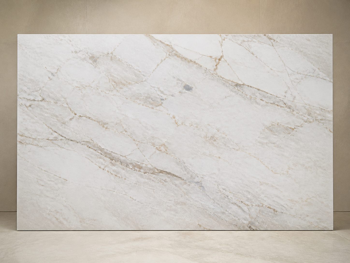 Sunny White polished marble slab